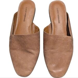 Lucky Brand Badri Leather Mule Loafers Flats Spring Slip On 10